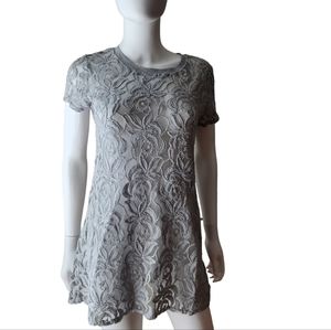 Anthropologie Grey Lace Top/Mini Dress
